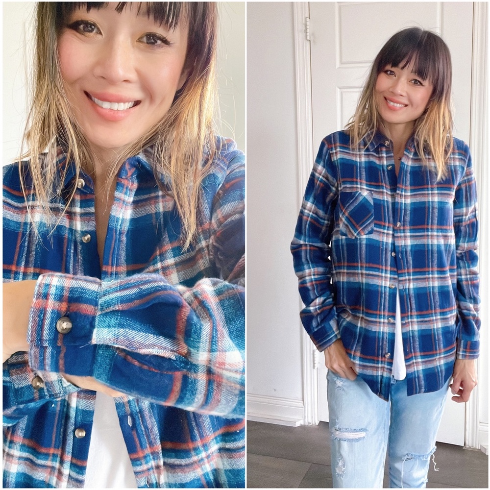 Cozy Sherpa Lined Plaid Jacket Shacket - Picture 3 of 3